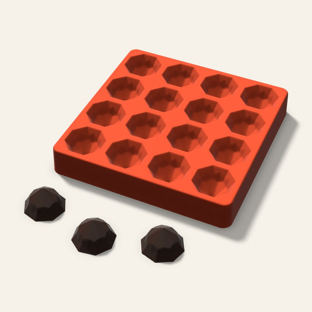 Octagon Gem Chocolate Mold, 1.5 Inch, 16 Cavity, 3D render