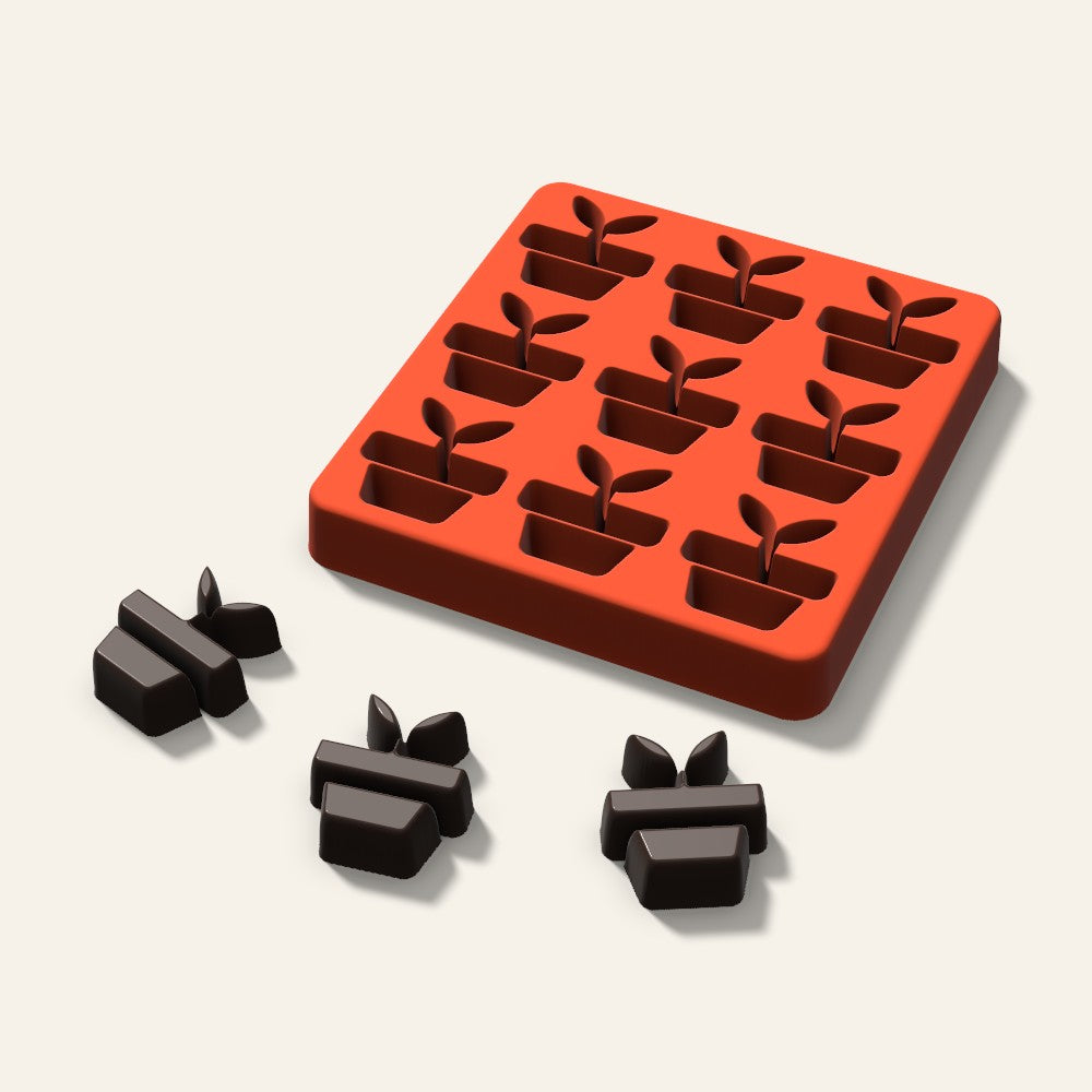 Potted Plant Chocolate Mold, 1.5 Inch, 9 Cavity, 3D render