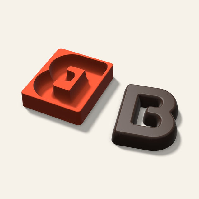 Letter B Mold, 6 Inch, 3D render