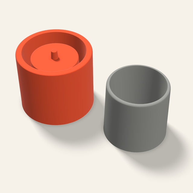 Round Concrete Planter Mold, 3.5 Inch, 3D render