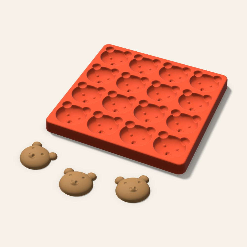 Pig Pet Treat Mold, 1.5 Inch, 16 Cavity, 3D render