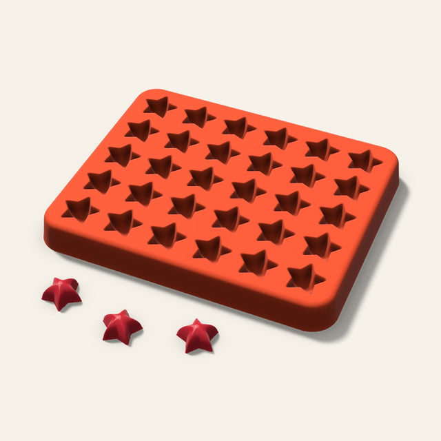 Puffy Star Gummy Mold, 0.5 Inch, 30 Cavity, 3D render