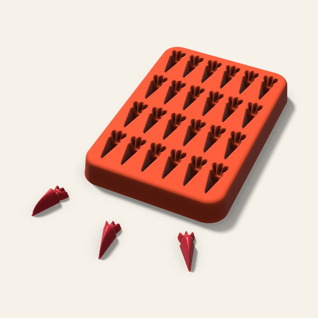 Carrot Gummy Mold, 0.75 Inch, 24 Cavity, 3D render