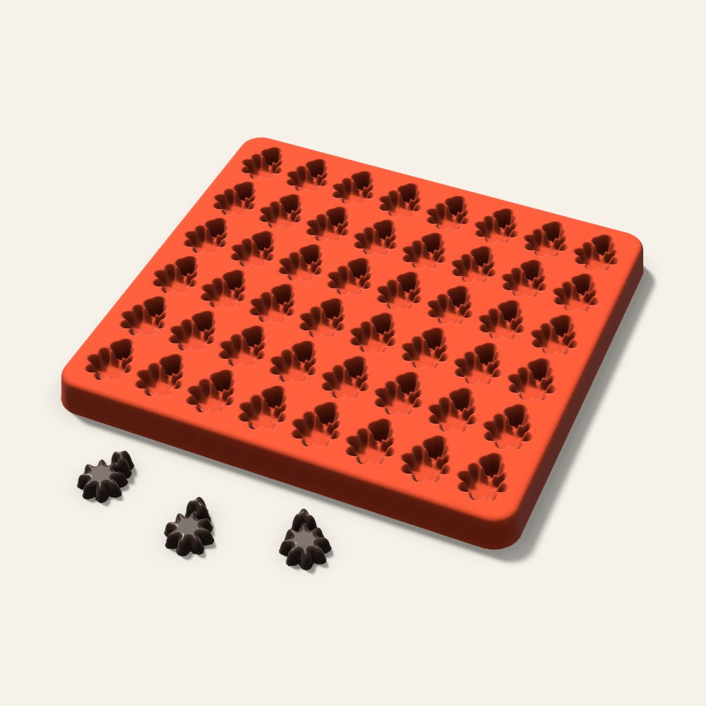 Holly Gummy Mold, 0.75 Inch, 48 Cavity, 3D render