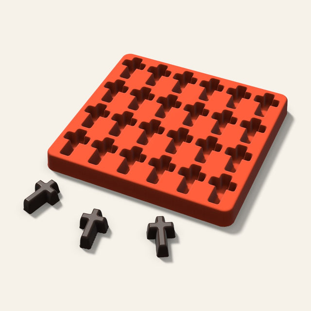 Cross Candy Mold, 1.25 Inch, 24 Cavity, 3D render