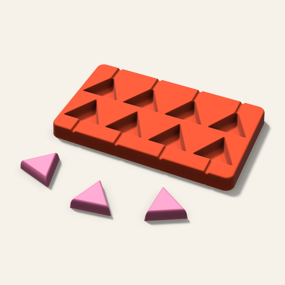 Triangle Lollipop Mold, 1.5 Inch, 8 Cavity, 3D render