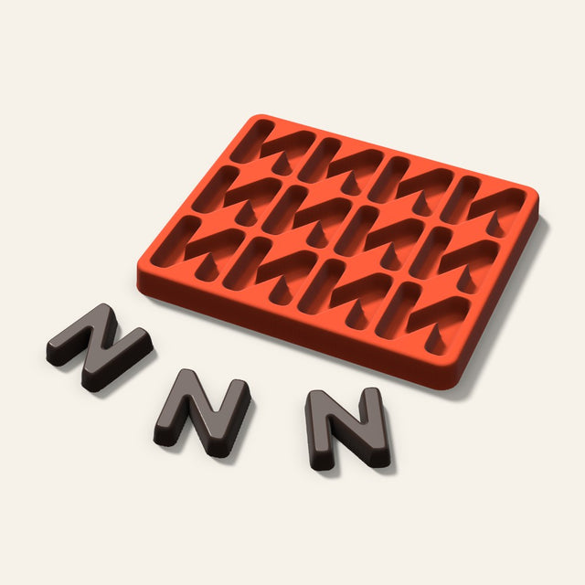 Letter N Candy Mold, 1.5 Inch, 12 Cavity, 3D render