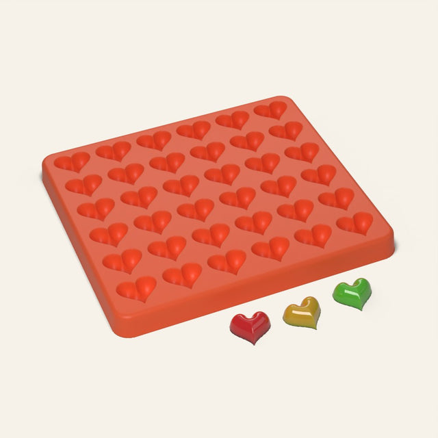 Mini Heart Gummy Mold, 36 Cavity, 3D render