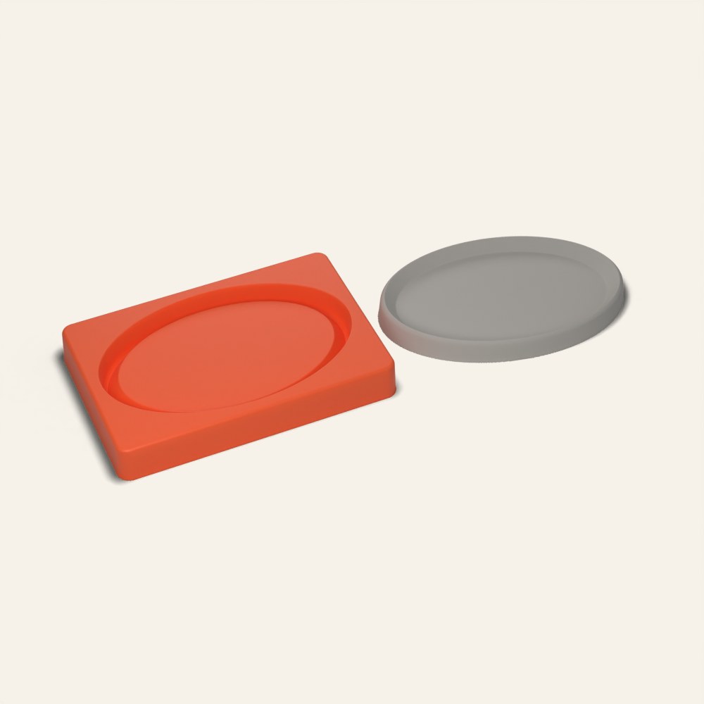 Oval Trinket Tray Mold, 3D render