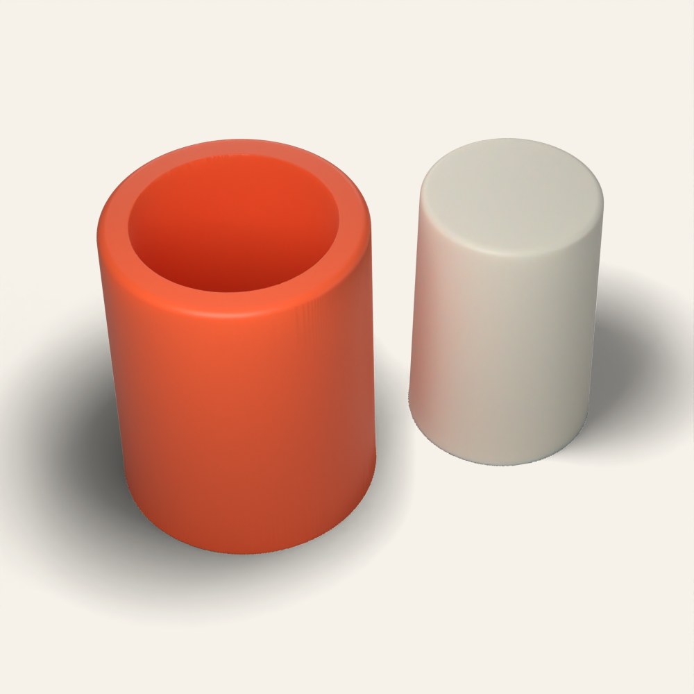 Pillar Candle Mold, 2 x 3 Inch, 3D render