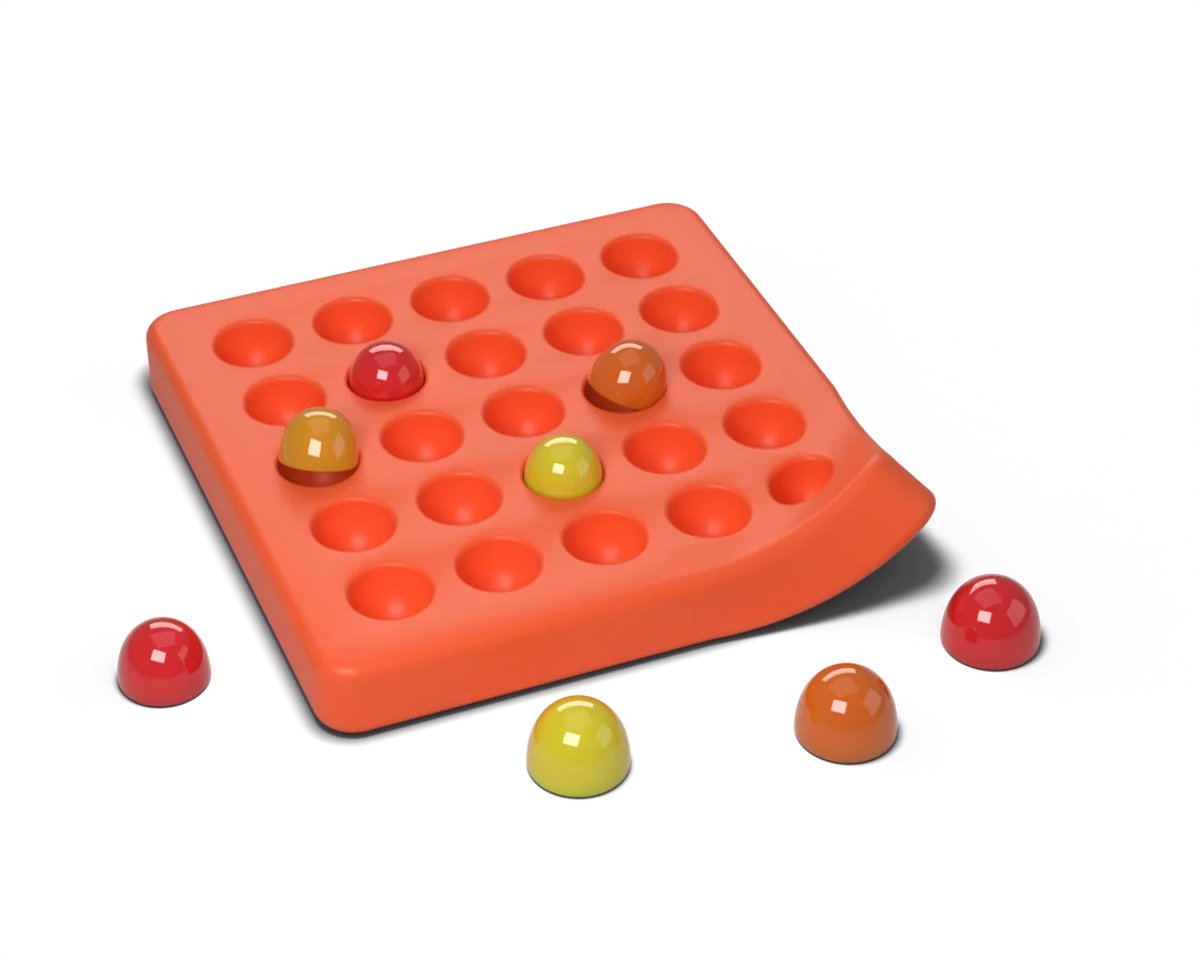 Coral silicone gummy tray with gummy drops popping out